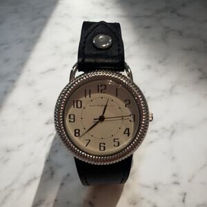 ISAAC MIZRAHI LIVE! Genuine Leather Quartz Analog Women's Watch New Battery